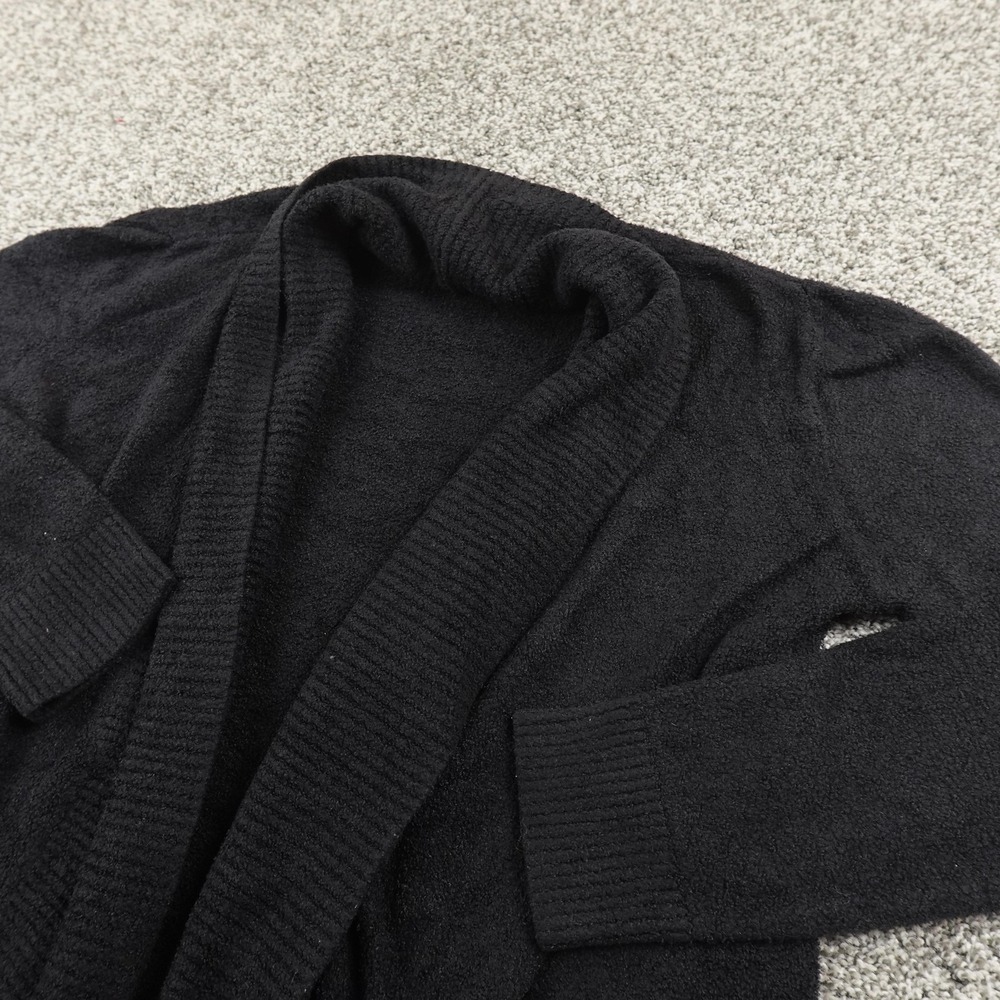 Barefoot Dreams Cardigan Womens M Black CozyChic Lite Openβ Front Knit Sweater
